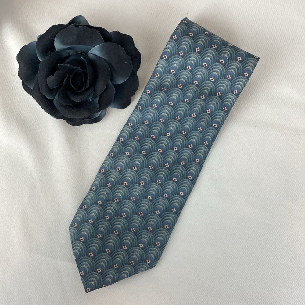 Christian Dior Gray & Tan Print 100% Silk Men’s Business Tie